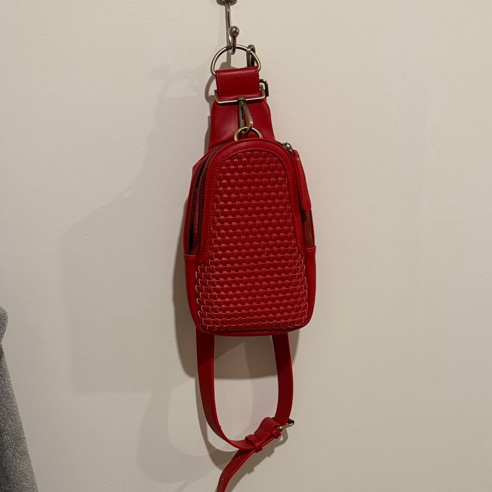 Red Woven Leather Crossbody Bag Anthropologie